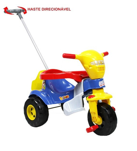 Triciclo Bichos Azul C/ Haste Direcionável 3514 - Magic Toys