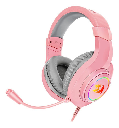 Audífonos Gamer Redragon Hylas Pink H260p-rgb Color Rosa Color de la luz RGB