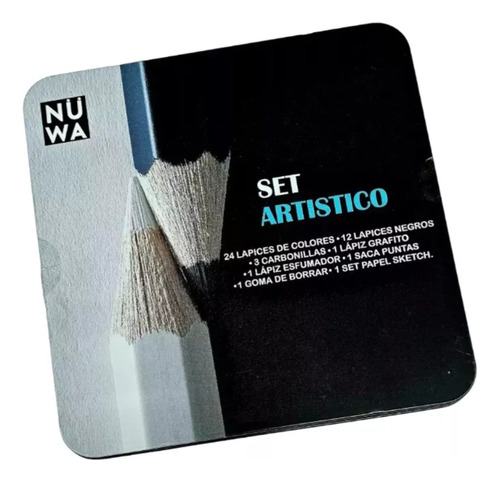 Set De Arte Nuwa Lapices Lata X 44 Piezas Lapices Colores