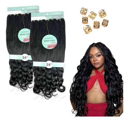 comprar Kit 2  Jumbo P\u002F Trança Com Cachos Na Ponta Curl French Braid
