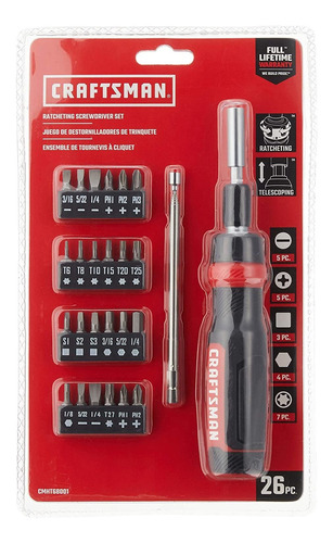 Juego De Destornilladores De Trinquete Craftsman 26 Piezas