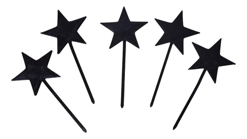 5 Unidades Mini Topper Cup Cake Estrellitas Estrella 3d Negro Cupcake Estrella