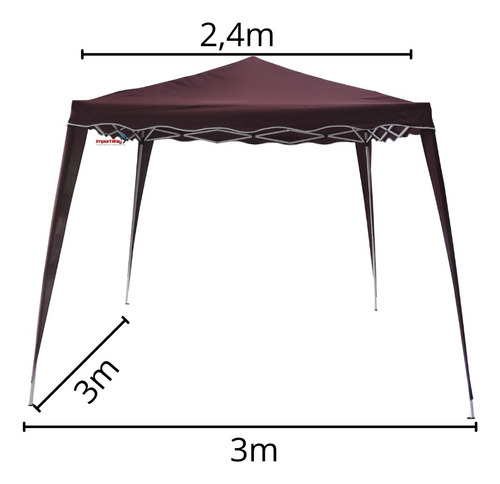 Gazebo Articulado Base 3x3 E Topo 2,40x2,40 Preto