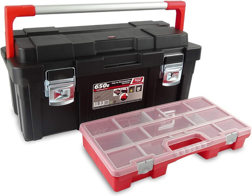 Caja Plástica Herramientas 65x30x29cm + Estuche Tayg 650-e Color Negro