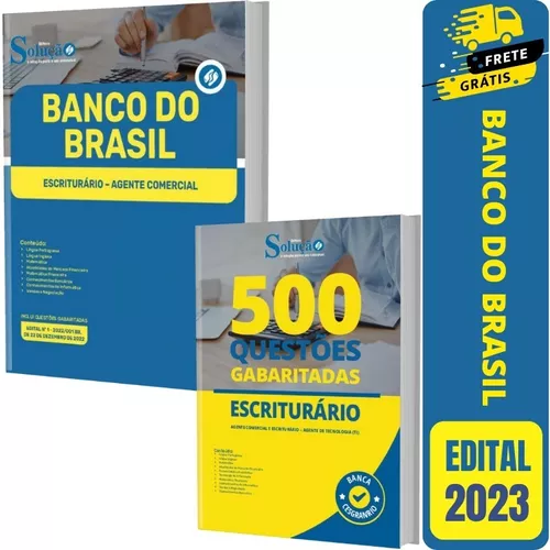 Kit Apostila Banco Do Brasil Escriturário + Questões - Solução Cursos e  Concursos