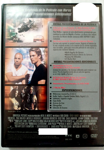 Rápido Y Furioso Edición Especial Deluxe Dvd Original (Usado)