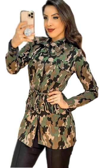 jaqueta camuflada exercito feminina