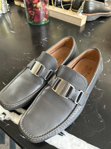 Mocasines Salvatore Ferragamo Color Gris Talla 8 Mexicano