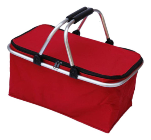 Cesta De Picnic Aislada Cesta De Compras Plegables Rojo