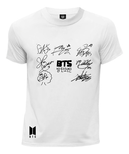 Camiseta Kpop Miembros Firmas Bts 