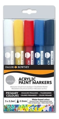 Marcador Acrilico Daler Rowney Set X 5 Colores Primarios Lv