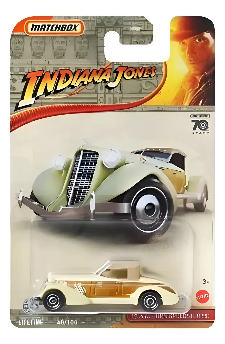 Matchbox Indiana Jones Mattel de Hot Wheels. Amarelo