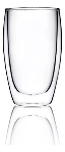 Doppio Vaso De Doble Fondo De Vidrio De 470 Ml Moderno Color Transparente