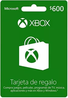 Microsoft Tarjeta De Regalo Xbox 600 Mxn .