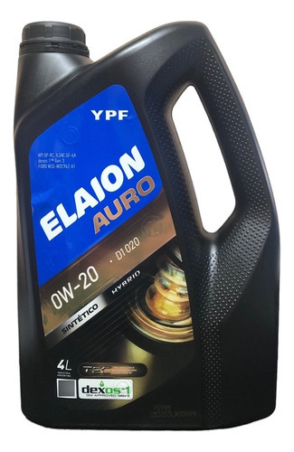 Aceite Elaion Sintético F50 D1 0w20 4 Litros Ypf Dexos 1 Chevrolet
