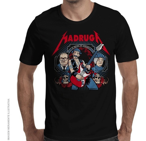 Imagem 2 de 2 de Camiseta Camisa Seu Madruga Chaves Rocknroll - 100% Algodão