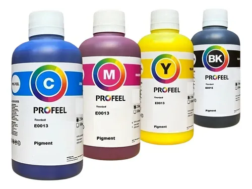 Pack 4 Tinta Pigmentada de 250ml INKTEC PROFEEL Cyan Magenta Yellow Black