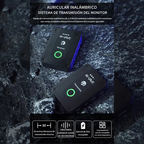 Sistema De Monitoreo Inalambrico M-vave Micrófono Wp-9