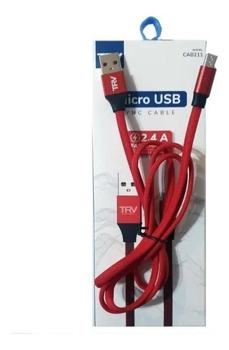 Imagen 2 de 6 de Cable Mallado Usb Micro Usb Carga Rápida 2.4a Trv