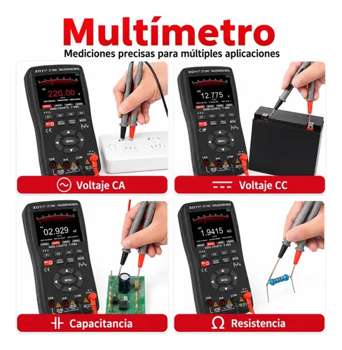 Osciloscópio Multímetro De Mão Zoyi Zt-706s 66000 Contagens