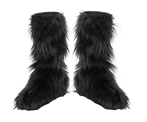 Disguise Kids Black Furry Boot Cubre