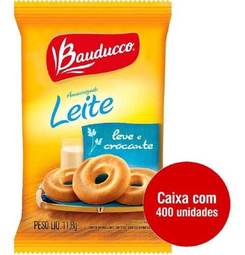 Biscoito Amanteigado Leite Sache 11,8g Cx 400 Un Bauducco