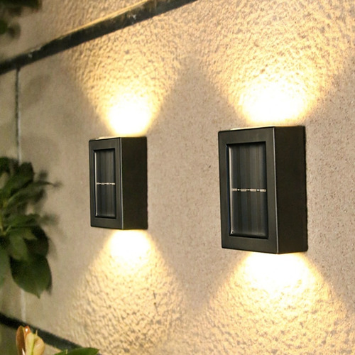 Imagem 4 de 6 de 2 Arandela Luminária Solar Led Parede Externa Branco Quente