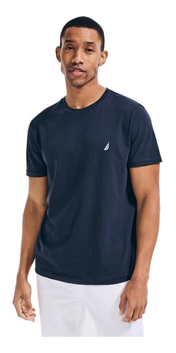 Playera Camiseta Nautica Hombre Original Logo Azul 03