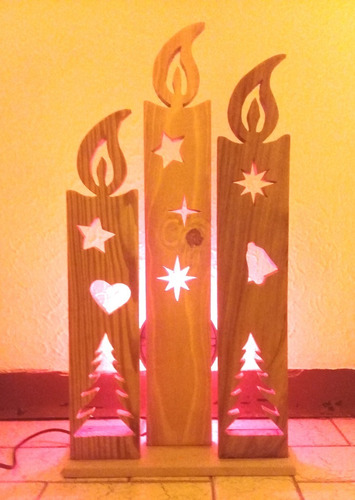 Imagen 3 de 4 de Velas Navideñas De Madera