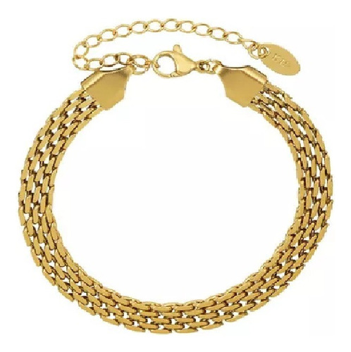 Pulsera Geometrica Acero Dorado