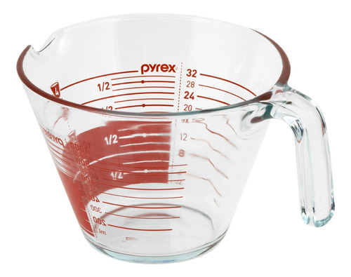 Pyrex Glass Taza Medir Arriba Lectura Grafico Vidrio