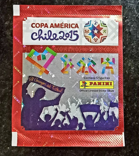 Sobre Copa América Chile 2015 Panini Sellado Nuevo 5 Láminas