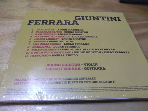 Imagen 2 de 2 de Y El Tango - Giuntini Ferrara - Cd - 2016 - Nuevo