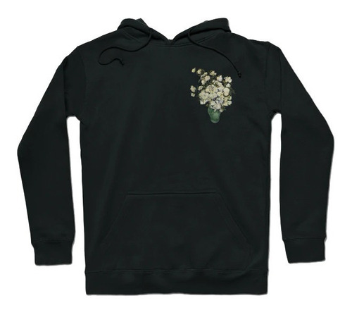 Sudadera Hoodie Van Gogh Roses En El Bolsillo Minimalista