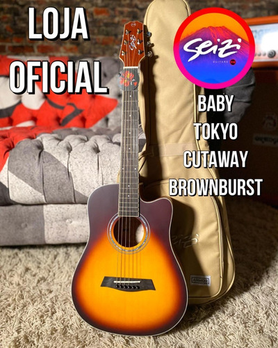 Violão Seizi Baby Tokyo Cutaway Brownburst Com Bag