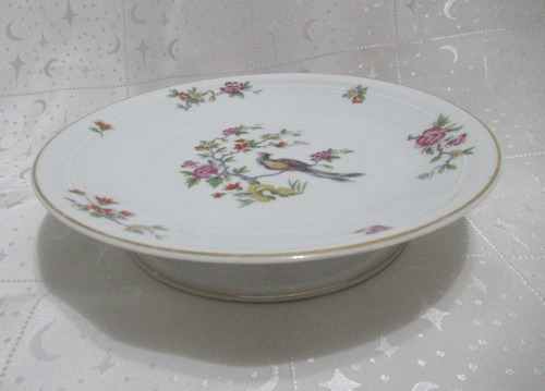 Frutera Masitero Bajo Porcelana Limoges France Aves Exóticas