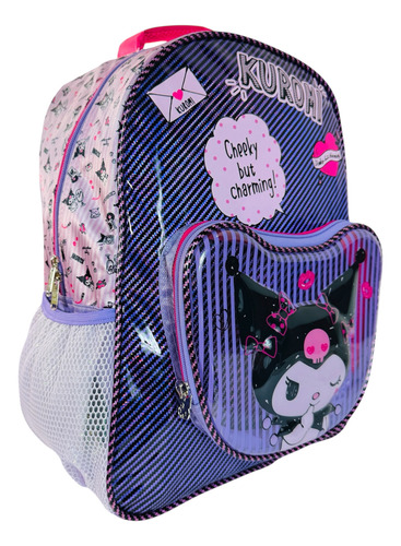 Mochila, Kuromi, Sanrio Hello Kitty Primaria Negro Lisa