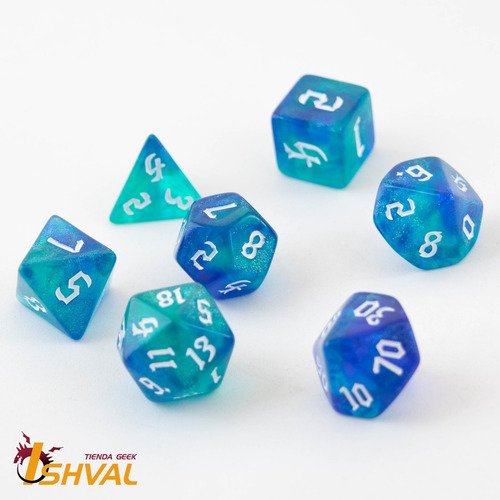 Imagen 3 de 4 de Set De 7 Dados Para Rol - Ice Prison