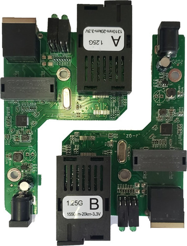 Kit (par) Fibra Ótica Conversor Mídia Gigabit 20km 1.25g