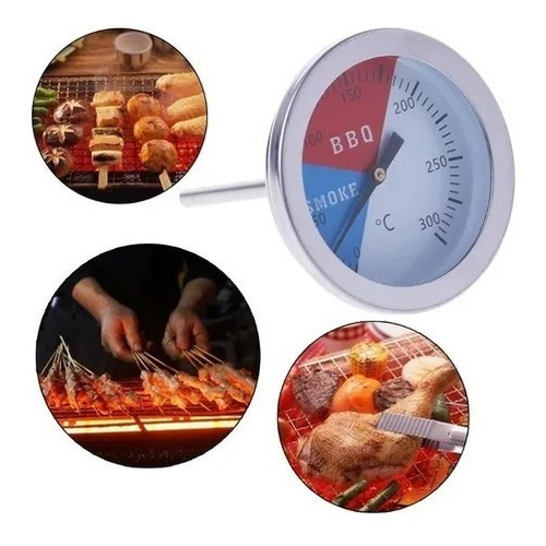 Termómetro Acero 0-300ºc Para Hornos Bbq Parrilladas