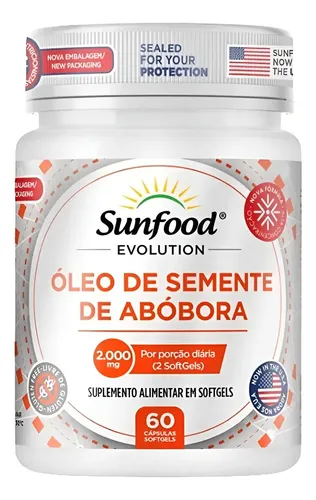 Óleo de abóbora Sunfood Evolution em cápsulas, 60 unidades