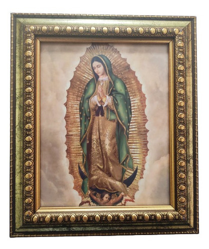 Virgen De Guadalupe Tradicional En Marco Dorado Z 30 X 25