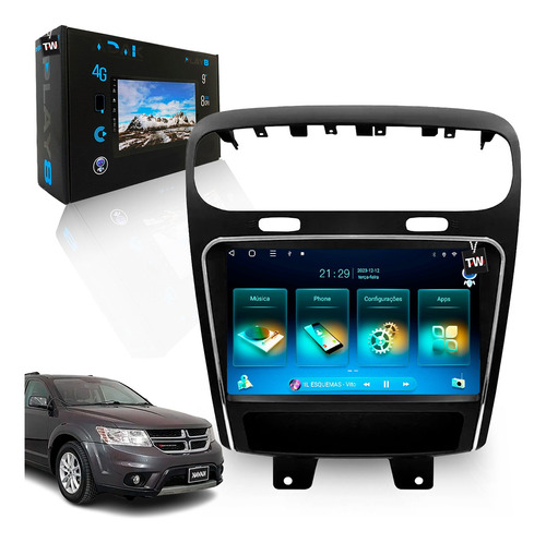 Multimídia Dodge Journey 2+32gb Android 13 Gps Carplay Bt 4g Cor Journey 2012