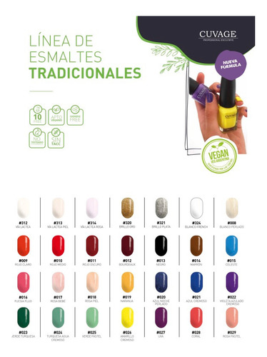 Imagen 2 de 6 de Esmaltes De Uñas Tradicional X20 S Tacc Cuvage Pro Keratine