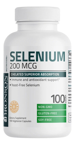 Selenio 200 Mcg  100 Capsulas - Un - Unidad A $2019