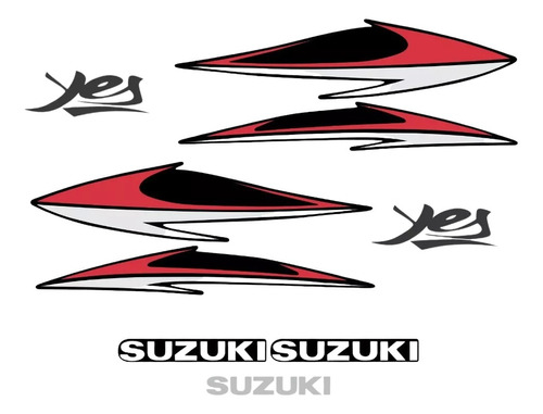Adesivo Suzuki Yes 125 2008 Preta + Logo Resinado 10202