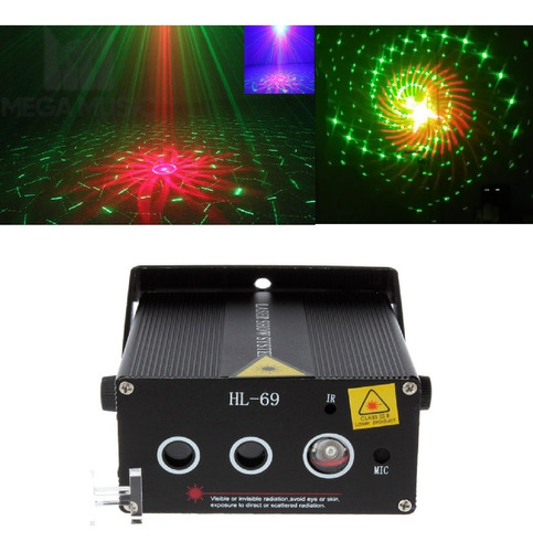 Laser Show Holografico Hl69 250mw Verde Vermelho + Led Azul 110V/220V