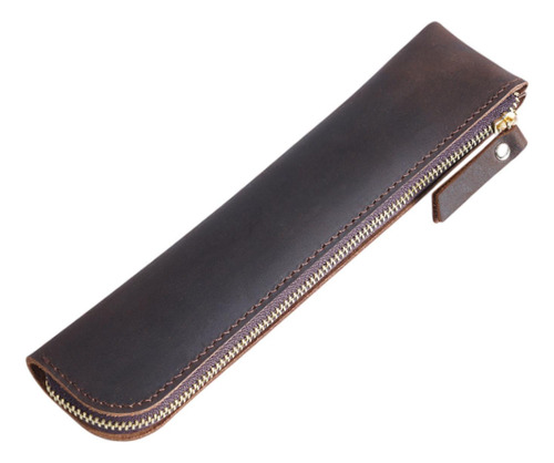 Bolsos De Manga De Cuero De Cuero Pu Bolsillo Marrón Oscuro