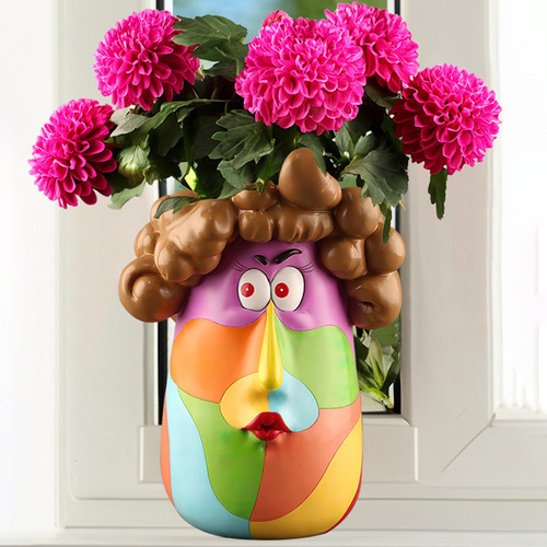 Maceta, Maceta, Florero Artístico, Maceta Con Cabeza De