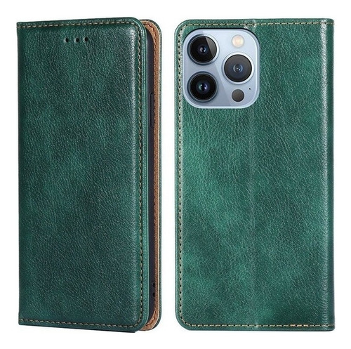 Funda Protectora Tipo Monedero De Cuero Para iPhone